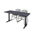 Cain Rectangle Tables > Training Tables > Cain Training Table & Chair Sets, 66 X 24 X 29, Grey MTRCT6624GY44GY